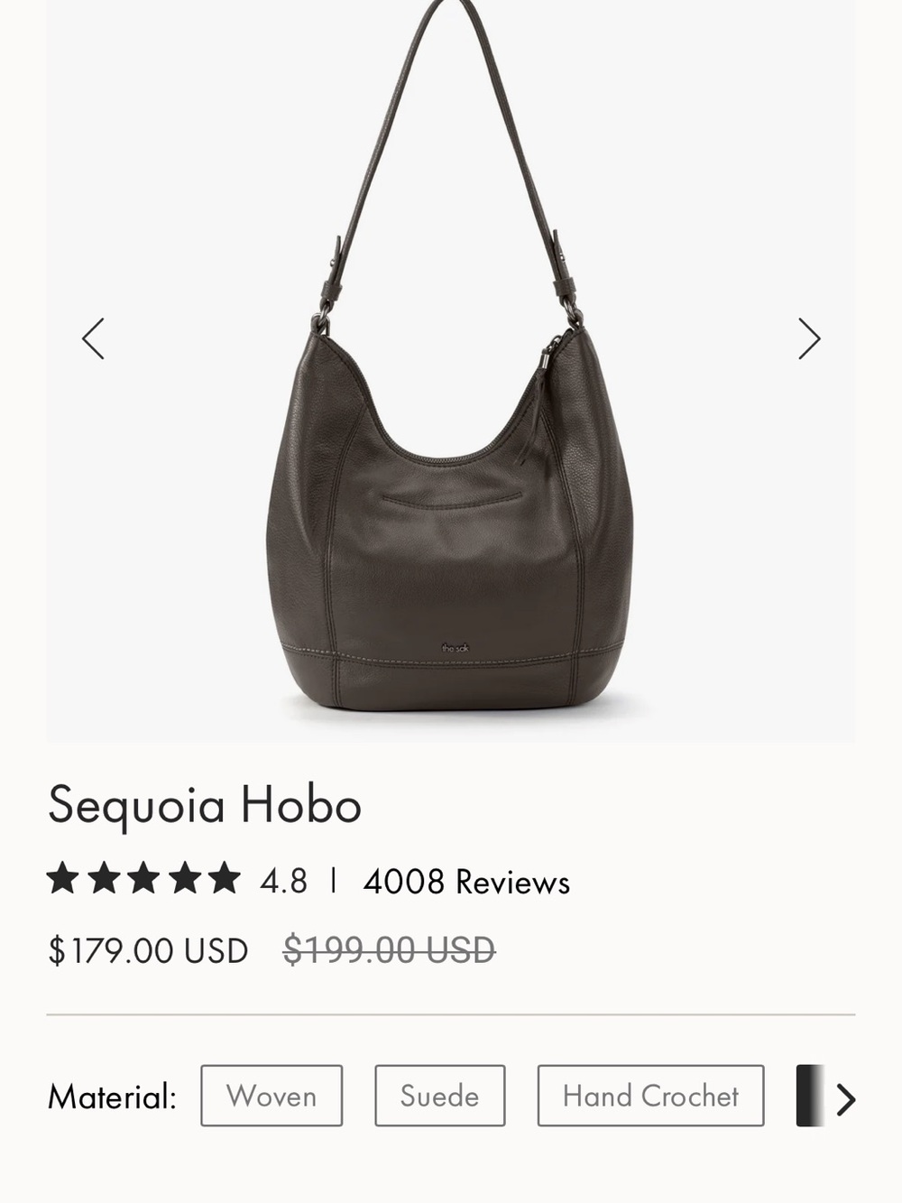 The Sak Sequoia Pebbled Leather Hobo - Dark Brown